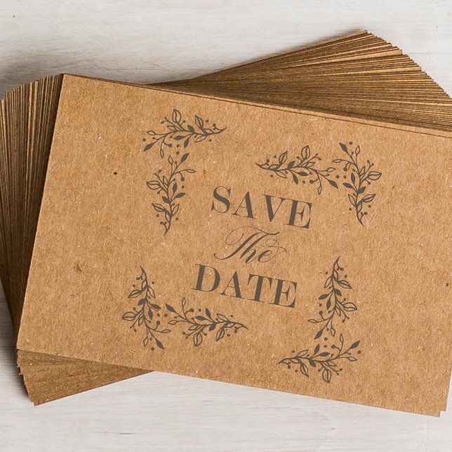 Trendy Wedding Save The Date Quote Branches Frame Rubber Stamp (Creator Uploaded)