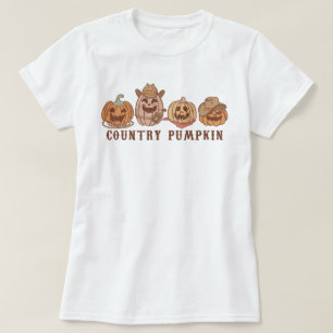 Trendy Western Country Cow Pumpkin Halloween T-Shirt