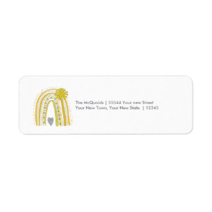 Trendy  We've Moved  Announcement Boho Rainbow  Return Address Label