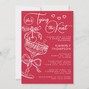 Trendy Whimsical Shes Tying The Knot Bridal Shower Invitation