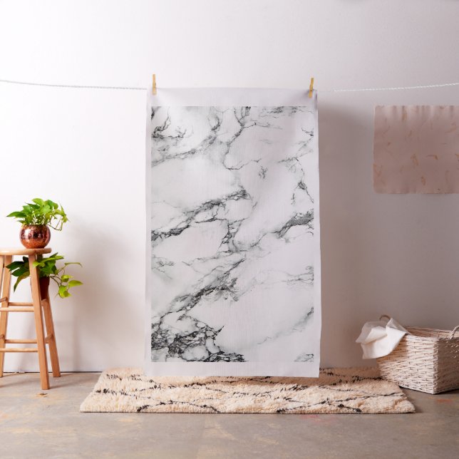 Trendy White And Black Marble Texture Fabric (In Situ)