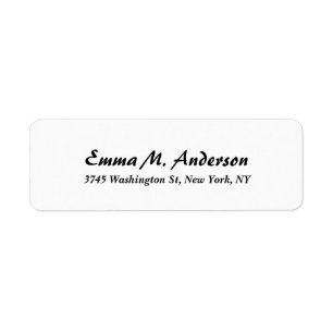 Trendy White Classical Professional Elegant Script Return Address Label