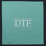 Trendy White DIY Monogram/Name LtGrey Border, Teal Napkin<br><div class="desc">Personalise this simple design of White Monogram with 3 initials (or name) in a light grey border on teal background. Comes in several colours. Click “Customise” to change colours and type styles.</div>