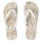 Trendy White Gold Tribal African Pattern