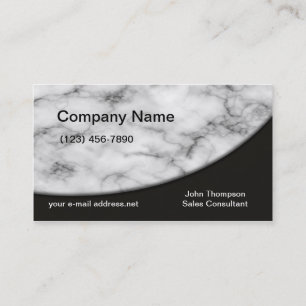 Trendy White Marble Business Card