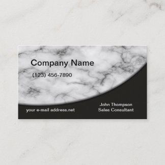 Trendy White Marble Business Card