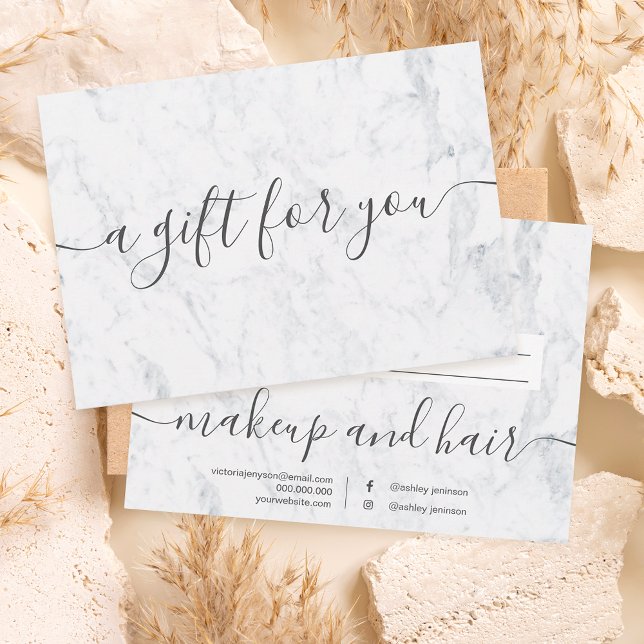 Trendy white marble elegant gift certificate (Creator Uploaded)