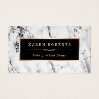 Trendy White Marble Makeup Artist Hair Salon