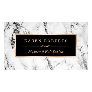 Trendy White Marble Makeup Artist Hair Salon Pack Of Standard Business Cards