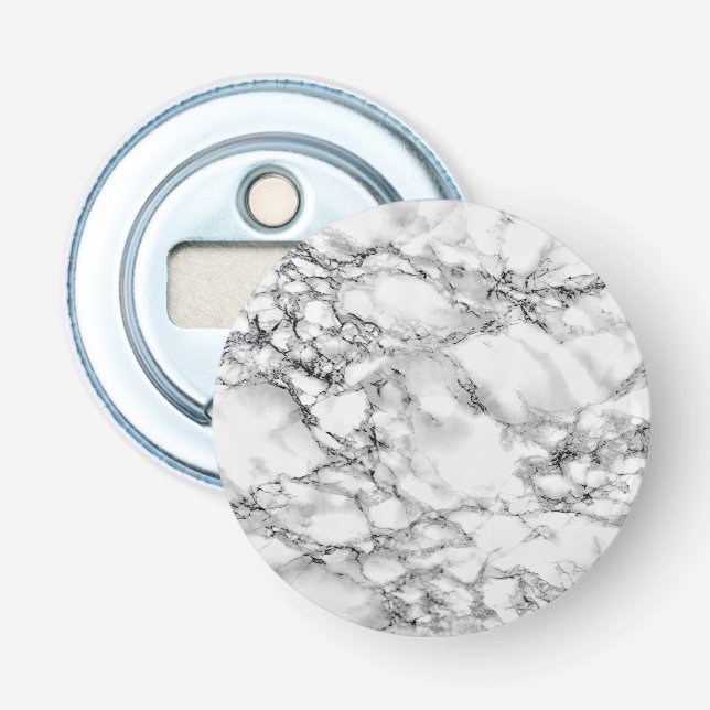 Trendy White Marble Stone Bottle Opener (Front)