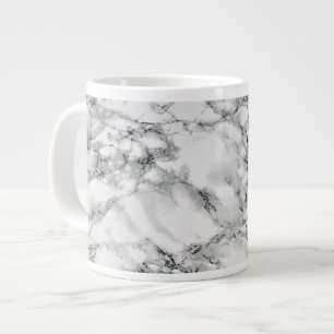 Trendy White Marble Stone - Large Coffee Mug