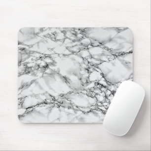 Trendy White Marble Stone Mouse Pad