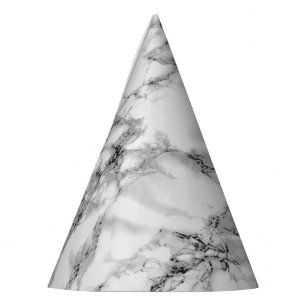 Trendy White Marble Stone Party Hat