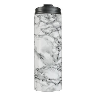 Trendy White Marble Stone Thermal Tumbler
