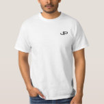 Trendy White Modern Template Name Mens Monogram T-Shirt<br><div class="desc">Initial Letter Name Monogram Template Elegant Trendy Men's White Value T-Shirt.</div>