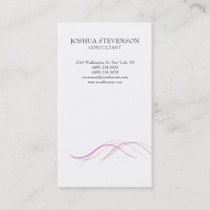 Trendy White Plain Simple Minimalist Curves Business Card