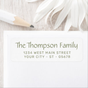 Trendy White Simple Chic Styled Typography Script Return Address Label