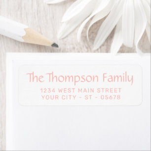 Trendy White Simple Chic Styled Typography Script Return Address Label