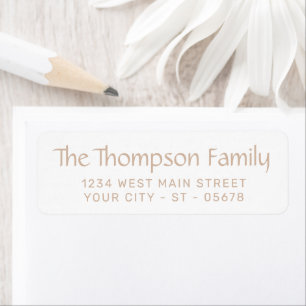 Trendy White Simple Chic Styled Typography Script Return Address Label