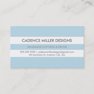 TRENDY WIDE STRIPE modern minimal bold baby blue Business Card