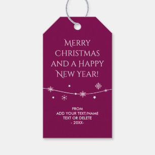 Trendy Wine Red - Christmas Gift Tags