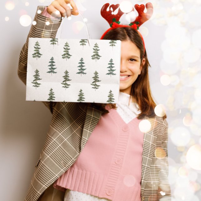 Trendy Winter | Christmas Tree Pattern Large Gift Bag (Creator Uploaded)