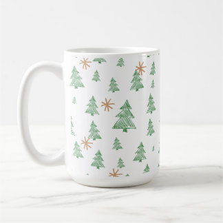 Trendy Winter Unique Christmas Tree Stars Coffee Mug