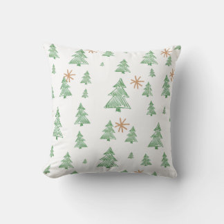 Trendy Winter Unique Christmas Tree Stars Cushion