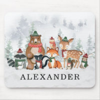 Trendy Winter Woodland Forest Baby Animals