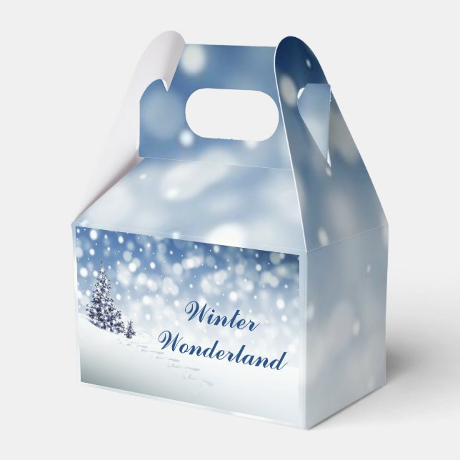 Trendy Wintry Winter Wonderland  Favour Box (Front Side)