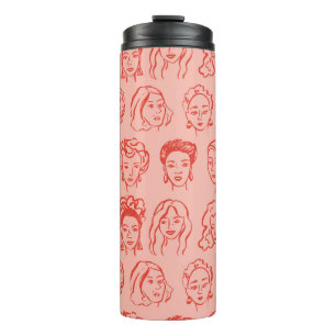 Trendy Woman Face Hand Drawn Thermal Tumbler