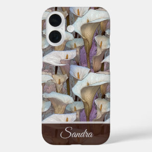 Trendy Women Gift Calla Lilies Name iPhone 16 Case