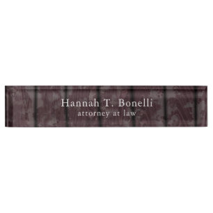 Trendy Wood Design Plain Professional Nameplate
