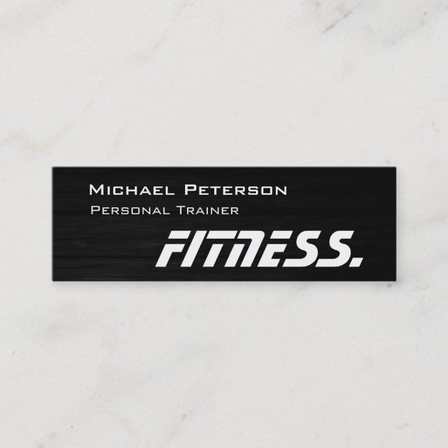 Trendy Wood Trainer Fitness Skinny Business Card (Front)