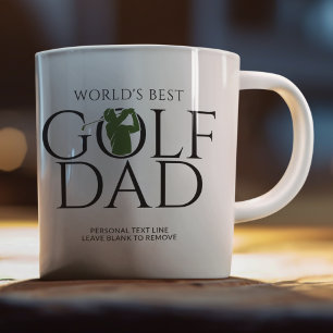 Trendy "WORLD'S BEST GOLF DAD" Green Coffee Mug