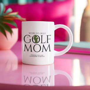 Trendy "WORLD'S BEST GOLF MOM" Green Coffee Mug