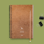 Trendy Worn Leather Modern Monogram Weekly Planner<br><div class="desc">Trendy simple weekly planner featuring a modern monogram over a leather texture image cover. Modern rounded sans serif typography gives an elegant casual feel. Planner includes monthly overviews and weekly planning sheets.</div>
