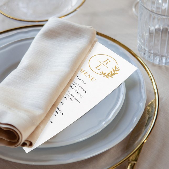 Trendy Wreath EDITABLE COLOR Wedding Menu Card (Creator Uploaded)