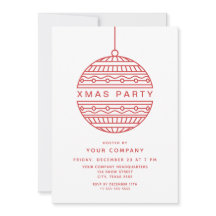 Trendy Xmas Party in red with Christmas Ball