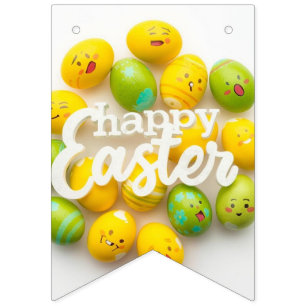 Trendy Yellow & Green  Easter Eggs gift paper Bunting