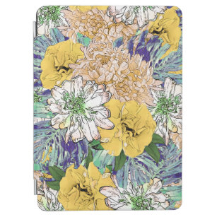 Trendy Yellow & Green Floral Girly Illustration iPad Air Cover