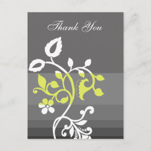 trendy  yellow grey ThankYou Cards