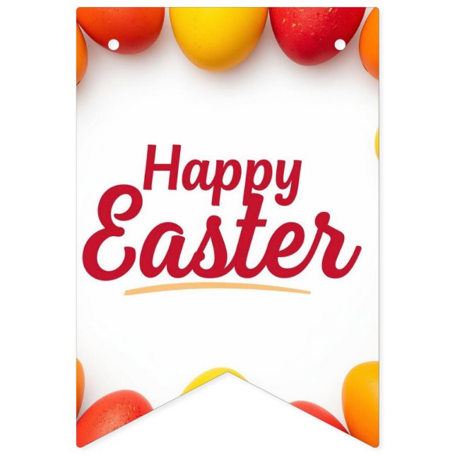 Trendy Yellow & Orange Easter Eggs Pattern Paper P Bunting (Second Flag)