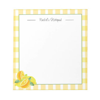 Trendy Yellow Personalised Lemon Notepad