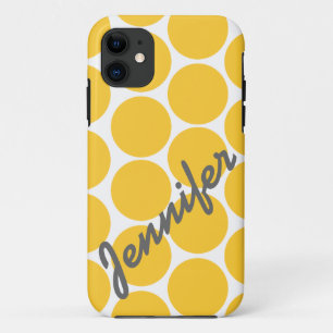 Trendy Yellow Polka Dot Pattern iPhone 5 Case