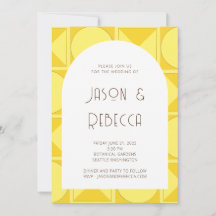 Trendy Yellow Retro Geometric All In One Wedding 