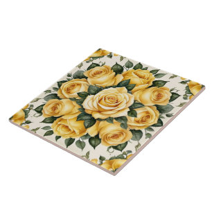 Trendy Yellow Rose Beautiful Collection Ceramic Tile
