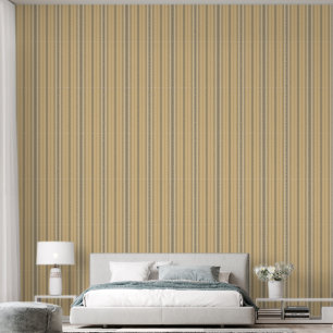Trendy yellow striped wallpaper