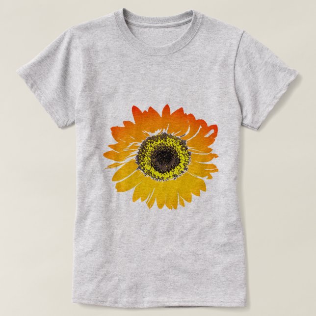 Trendy yellow Sunflower illustration T-Shirt (Design Front)