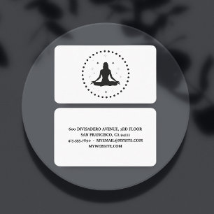 Trendy Yoga Instructor Professional Logo Business Business Card